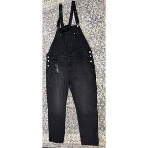 NEW‎ Nova Men Lennie Bib Overalls Black Denim Beltloops Heavyweight Sz 42